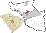 Richland County South Carolina incorporated and unincorporated areas Dentsville highlighted